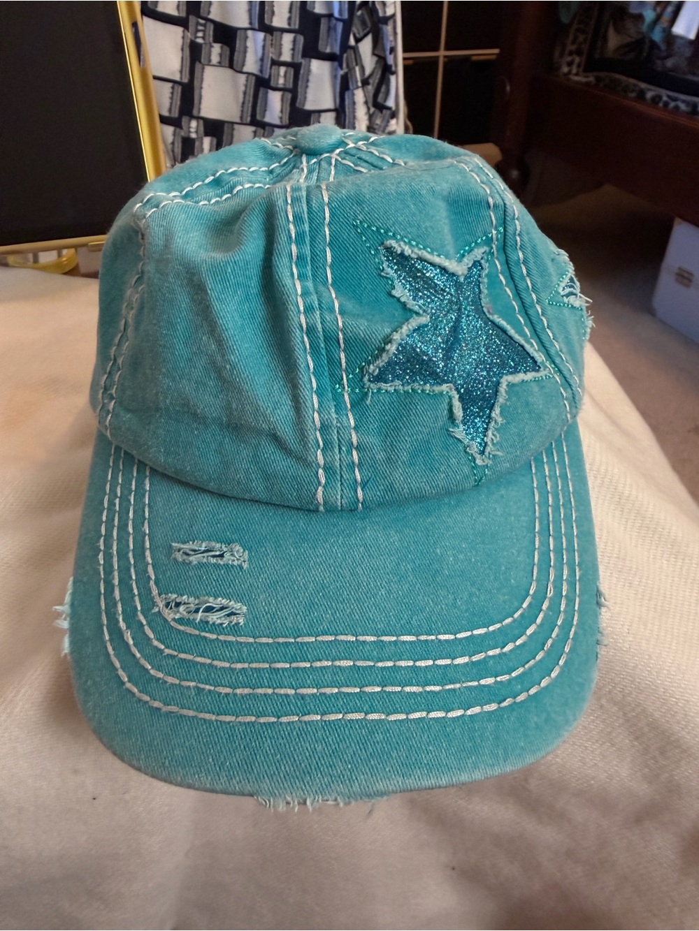 C.C. Teal Shining Star Cotton Cap